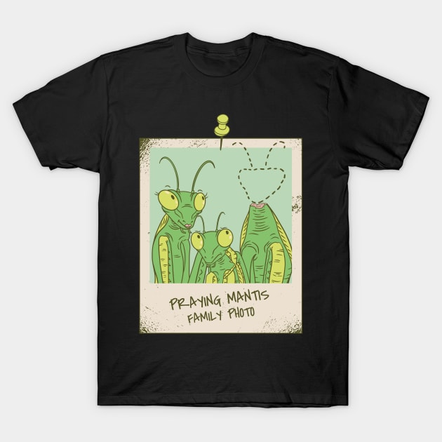 Happy Family - Praying Mantis Family Photo Funny Gift T-Shirt by Kali Space